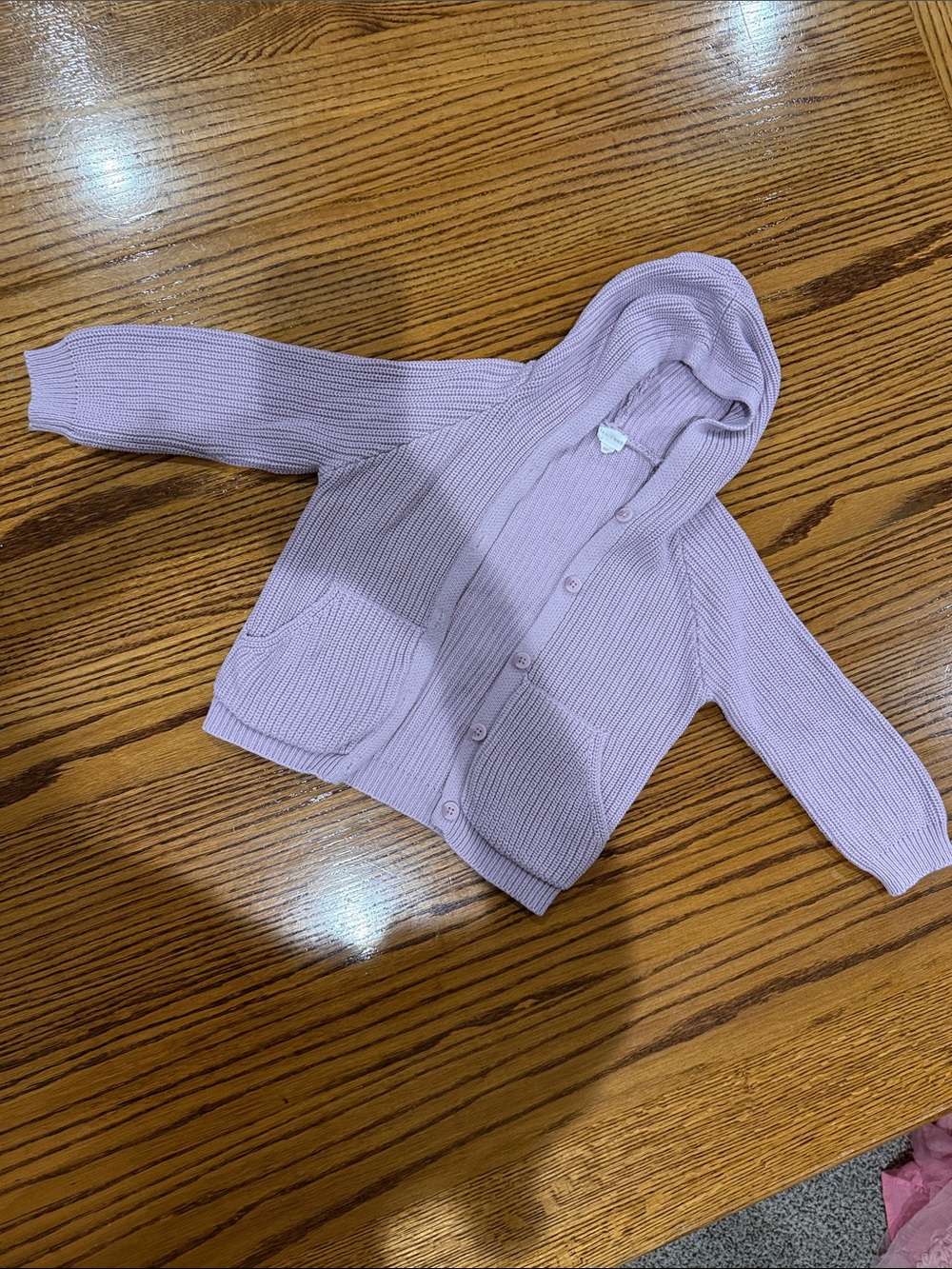 Jamie Kay Hooded Knit Cardigan - Light Lilac